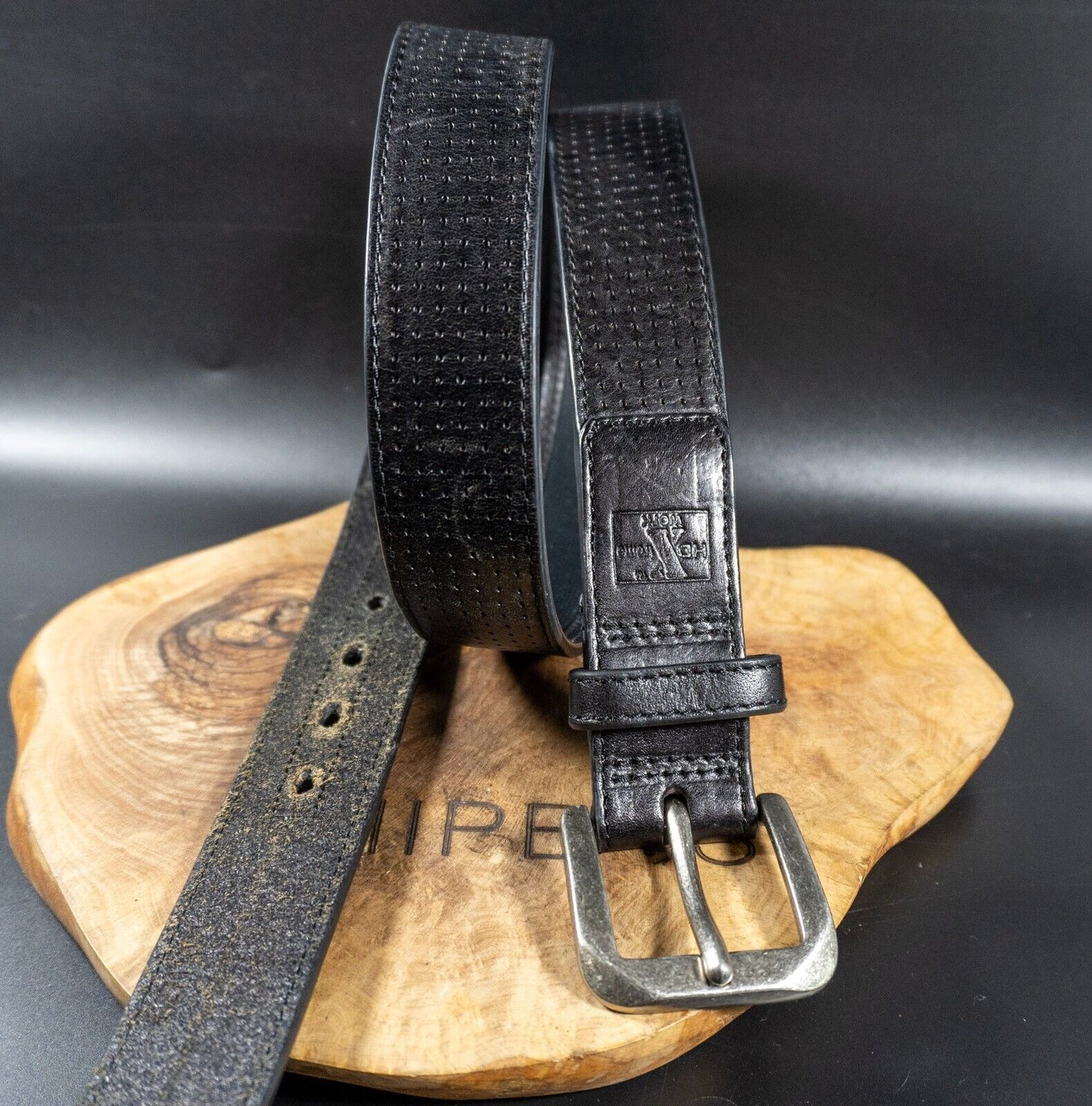HD Xtreme Work Mens Belt Leather Jeans Belt Black Size 38