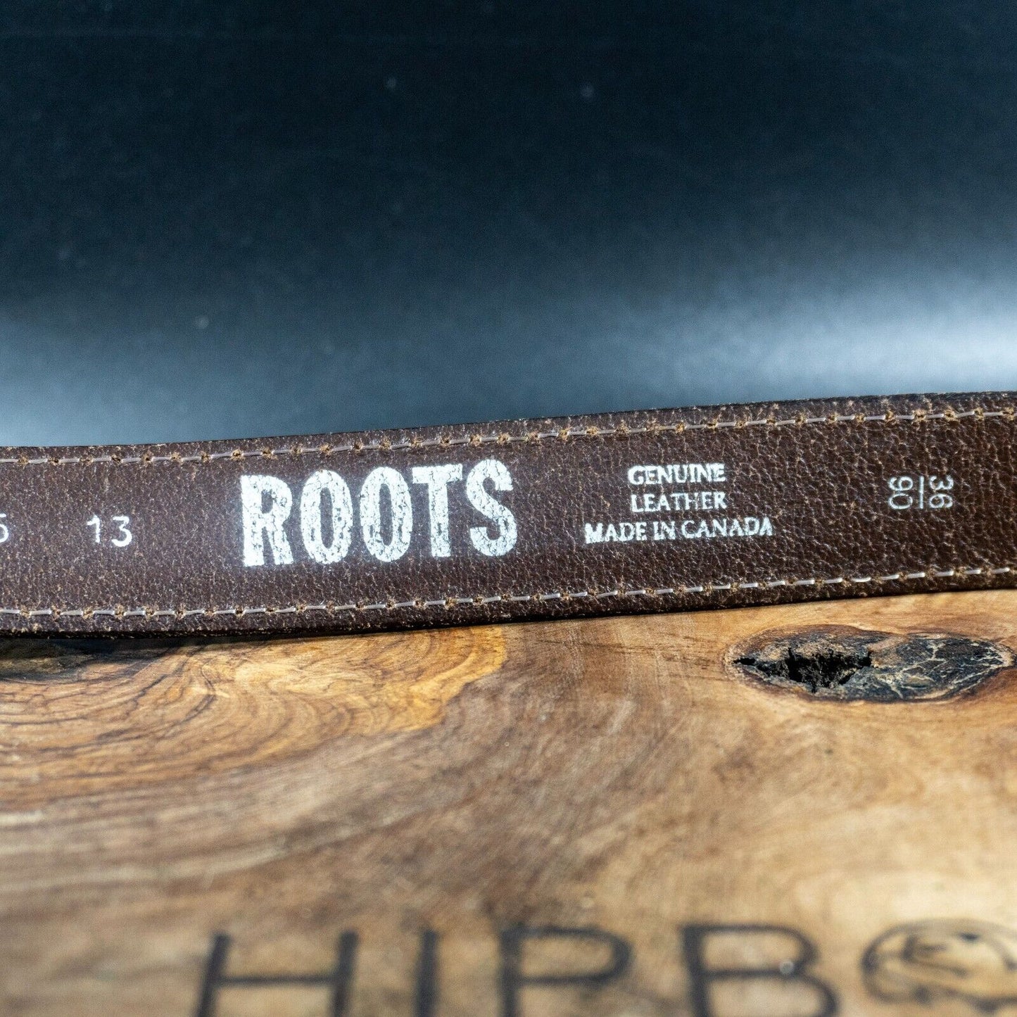 Roots Canada Mens Belt Vintage Leather Jeans Belt Brown Size 36
