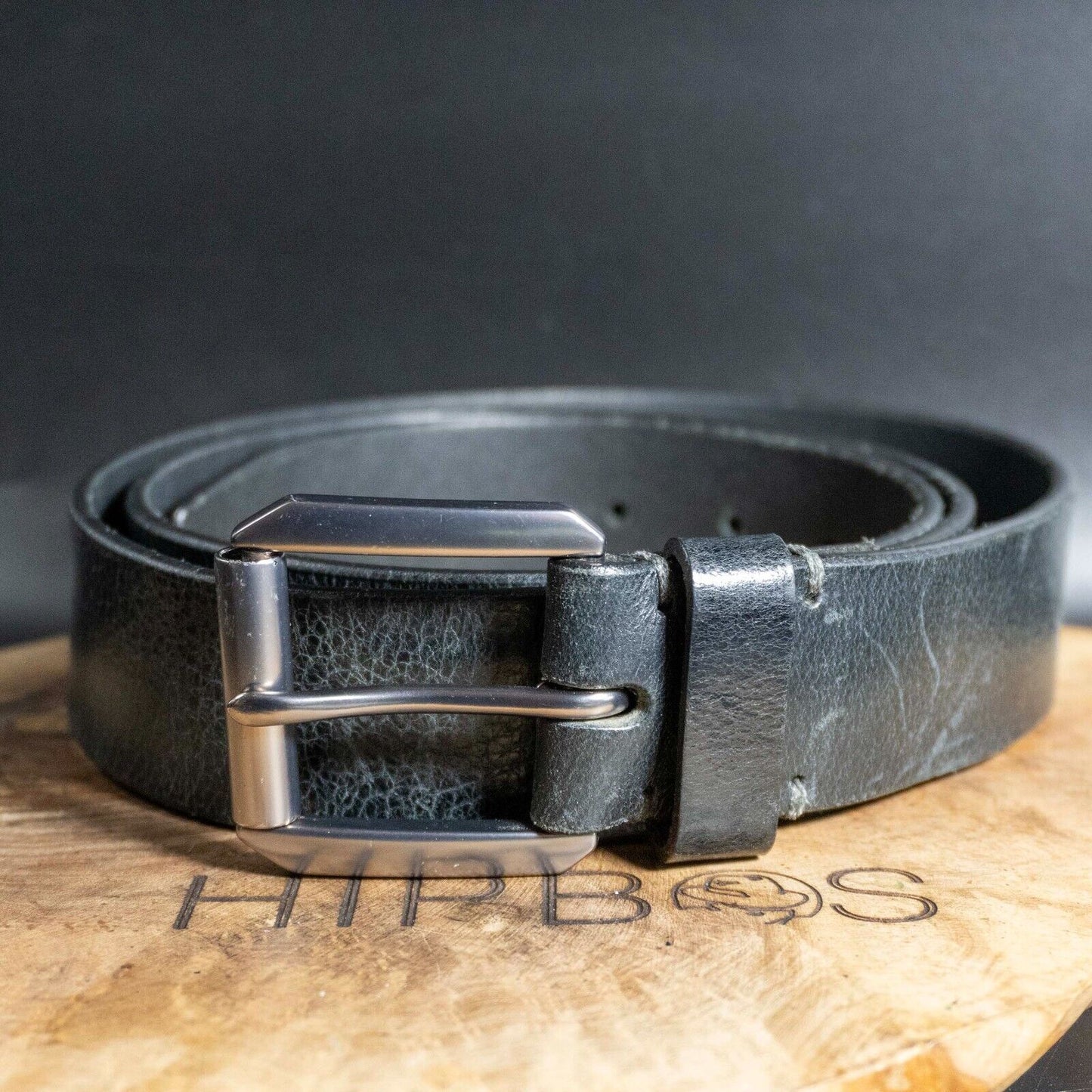 James Campbell Mens Belt Classic Leather Jeans Belt Black Size 40