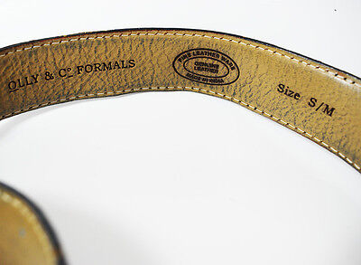 Olly and Co Formals Vintage Mens Belt Classic Leather Jeans Belt Black Size S/M