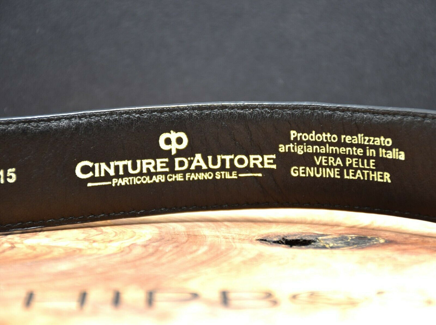 Cinture D'Autore Italian Mens Leather Belt Black Size 34 - VintageThing