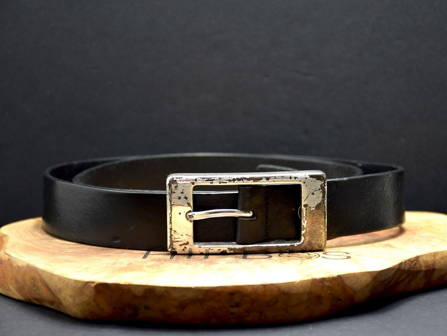 Saddler Mens Belt Vintage Leather Jeans Belt Black Size 36