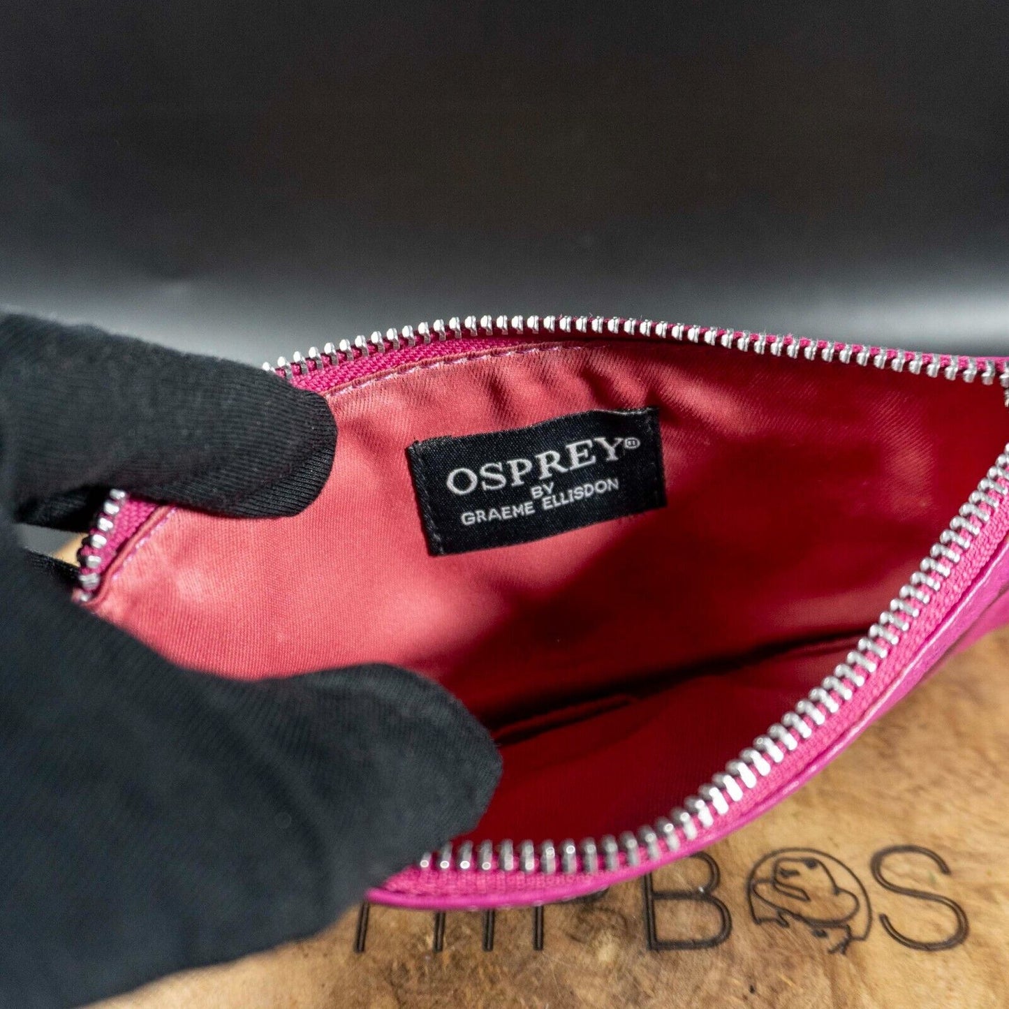 Osprey By Graeme Ellisdon Womens Leather Pouch Wallet Purse Medium Pink