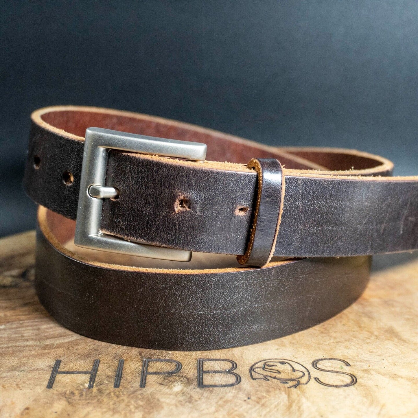 Vintage Mens Belt Handmade Leather Jeans Belt Brown Size 32