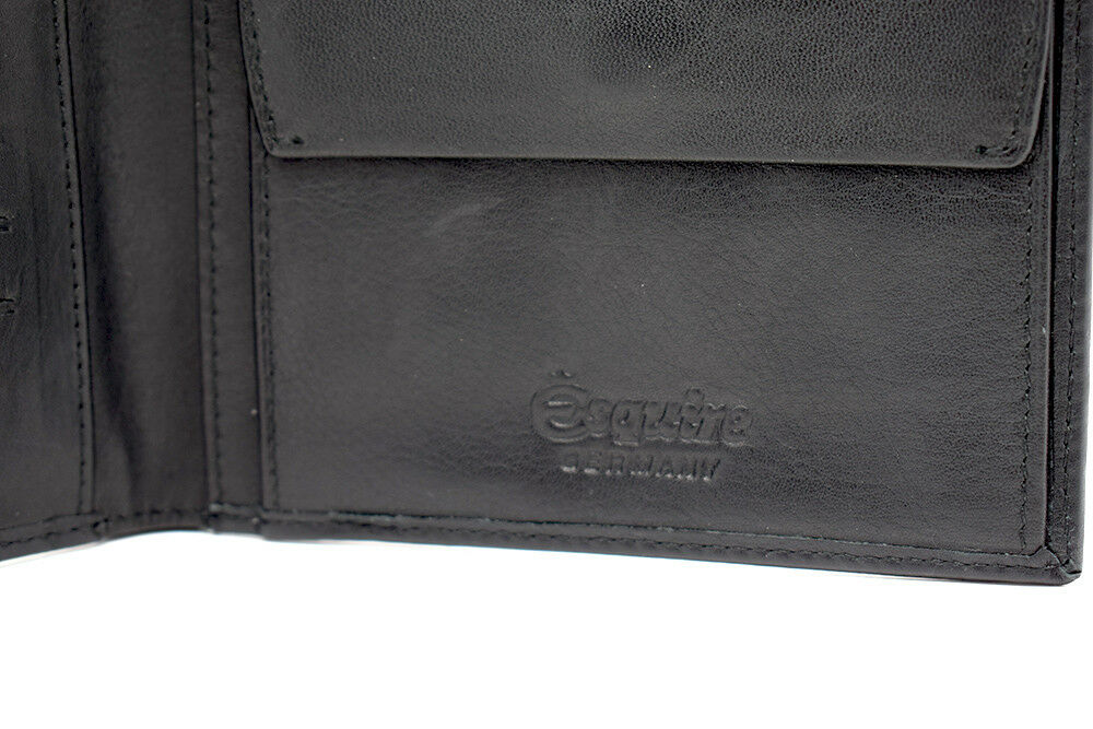 Esquire Germany Mens Bifold Leather Wallet with Removable Card Holder Black