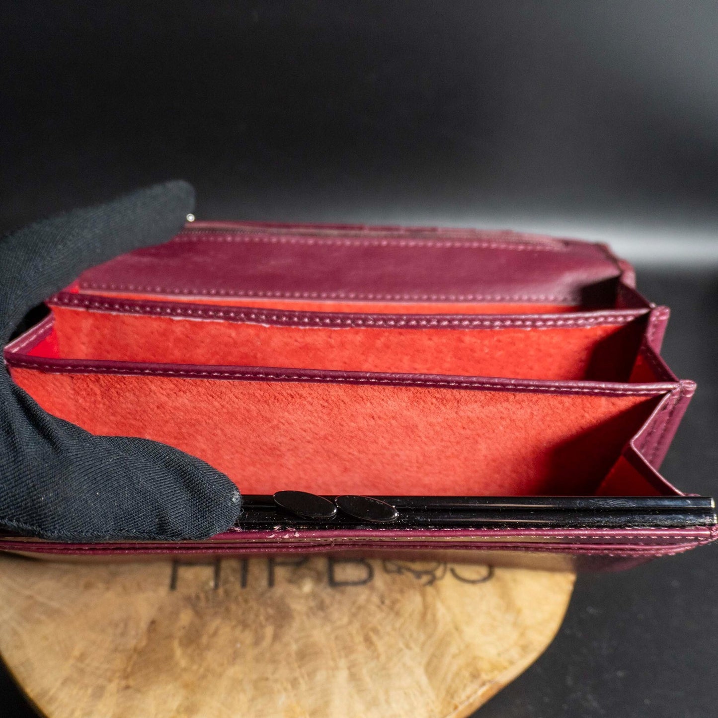 VerMari Womens Purse Wallet Snap Closure Wallet Large Size Wine Red