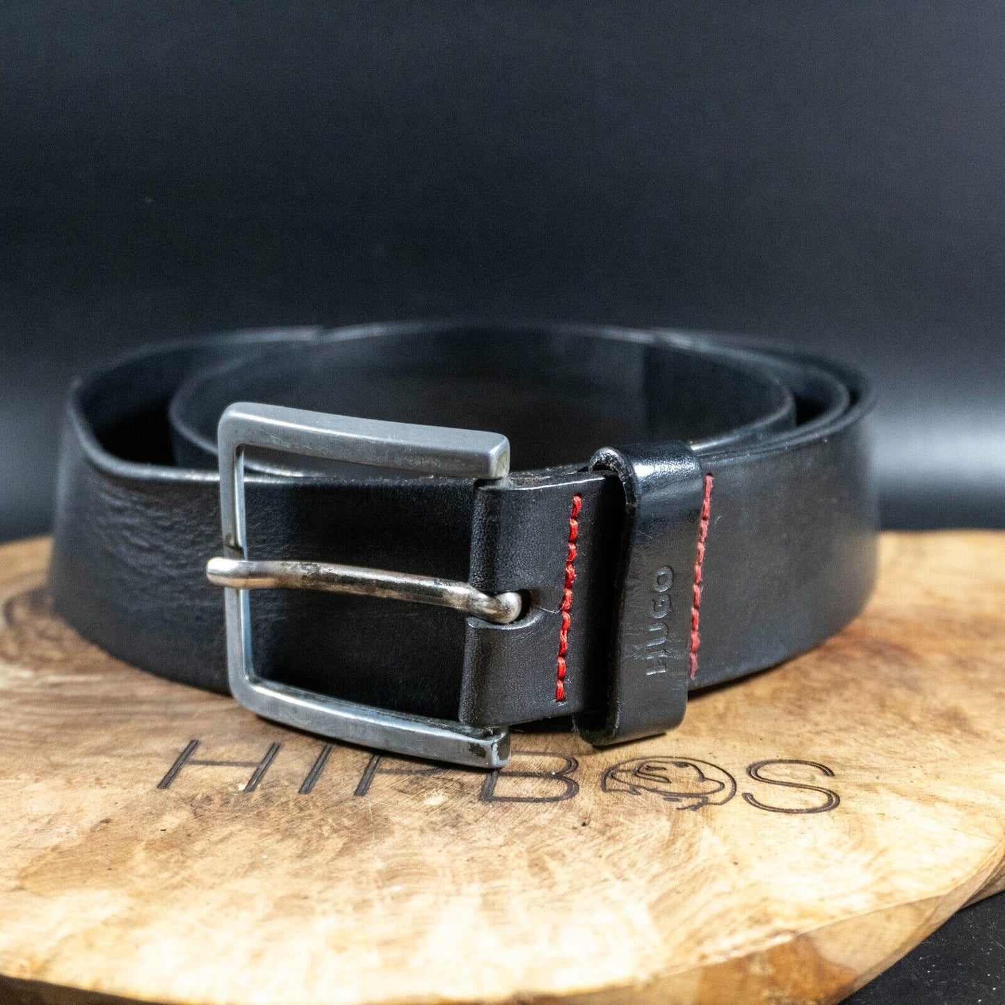 Hugo Boss (Hugo) Mens Belt Gionio Leather Jeans Belt Black Size 34