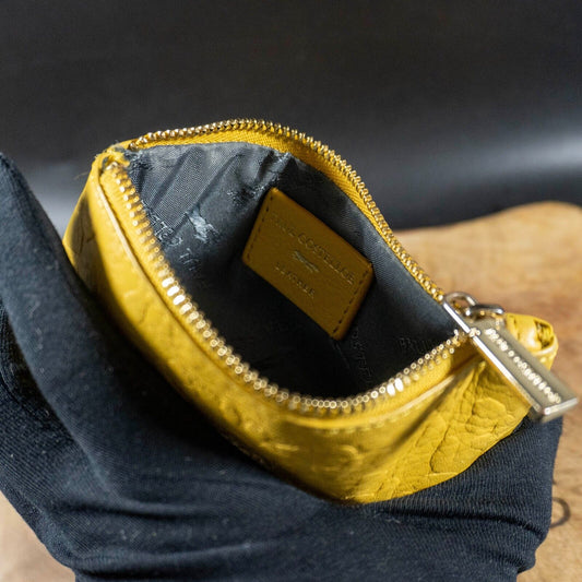 Paul Costelloe Womens Leather Pouch Wallet Purse Small Yellow