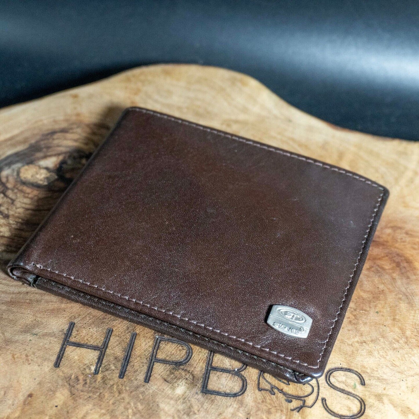 Stones Mens Wallet Bifold Leather Card Wallet Brown