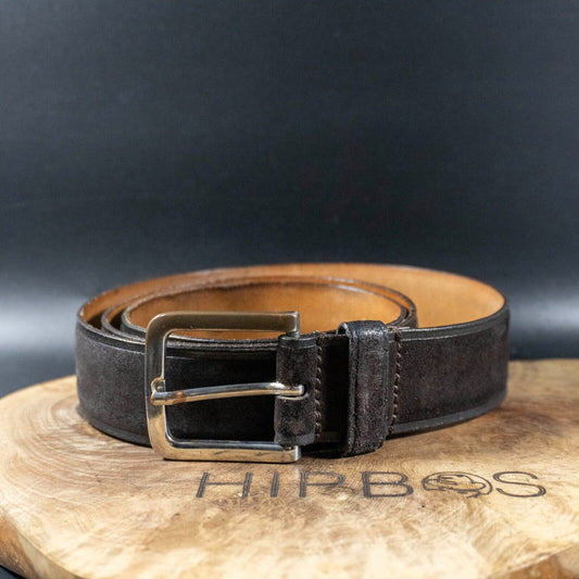 Massimo Dutti Mens Belt Vintage Classic Suede Leather Jeans Belt Brown Size 36