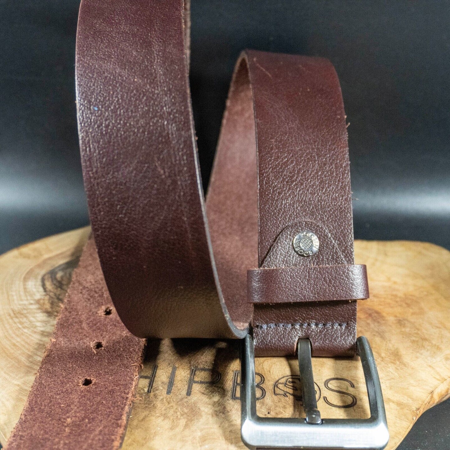 Vintage Mens Belt Leather Jeans Belt Brown Size 36