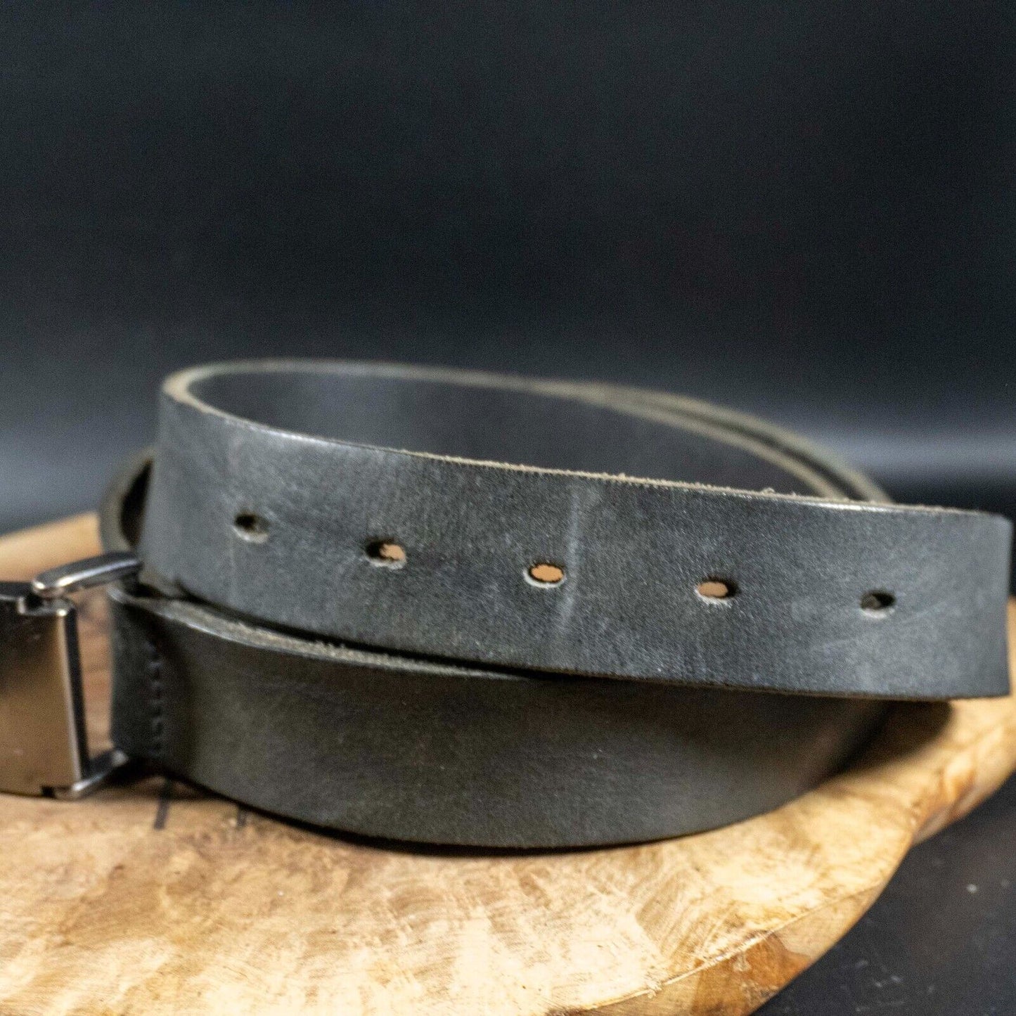 Next Mens Belt Vintage Leather Jeans Belt Black Size L 35 - 38