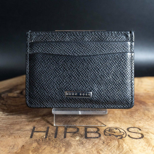 Hugo Boss Mens Wallet Leather Card Holder Wallet Card Wallet Black