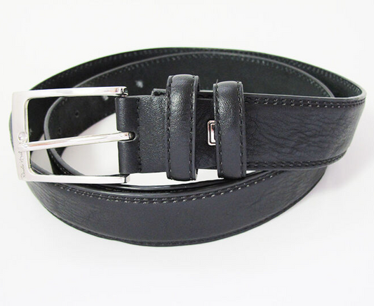 Renato Balestra Vintage Mens Belt Classic Mens Leather Jeans Belt Black Size 40