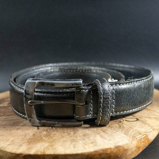 Ashford Ridge Mens Belt Vintage Leather Jeans Belt Black Size 32