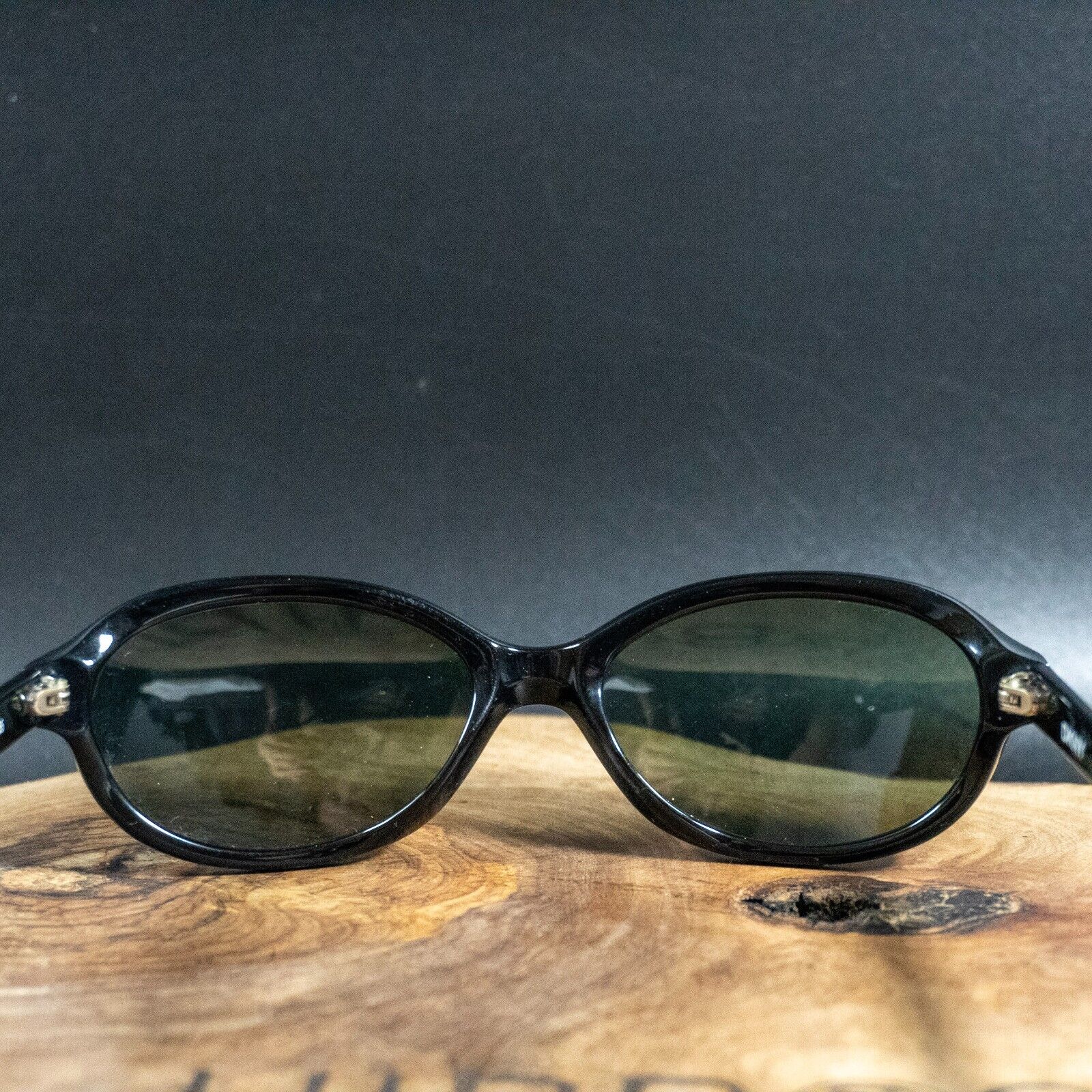 DKNY Vintage Womens Sunglasses 7813S 001 Black Frame Green Lenses - VintageThing