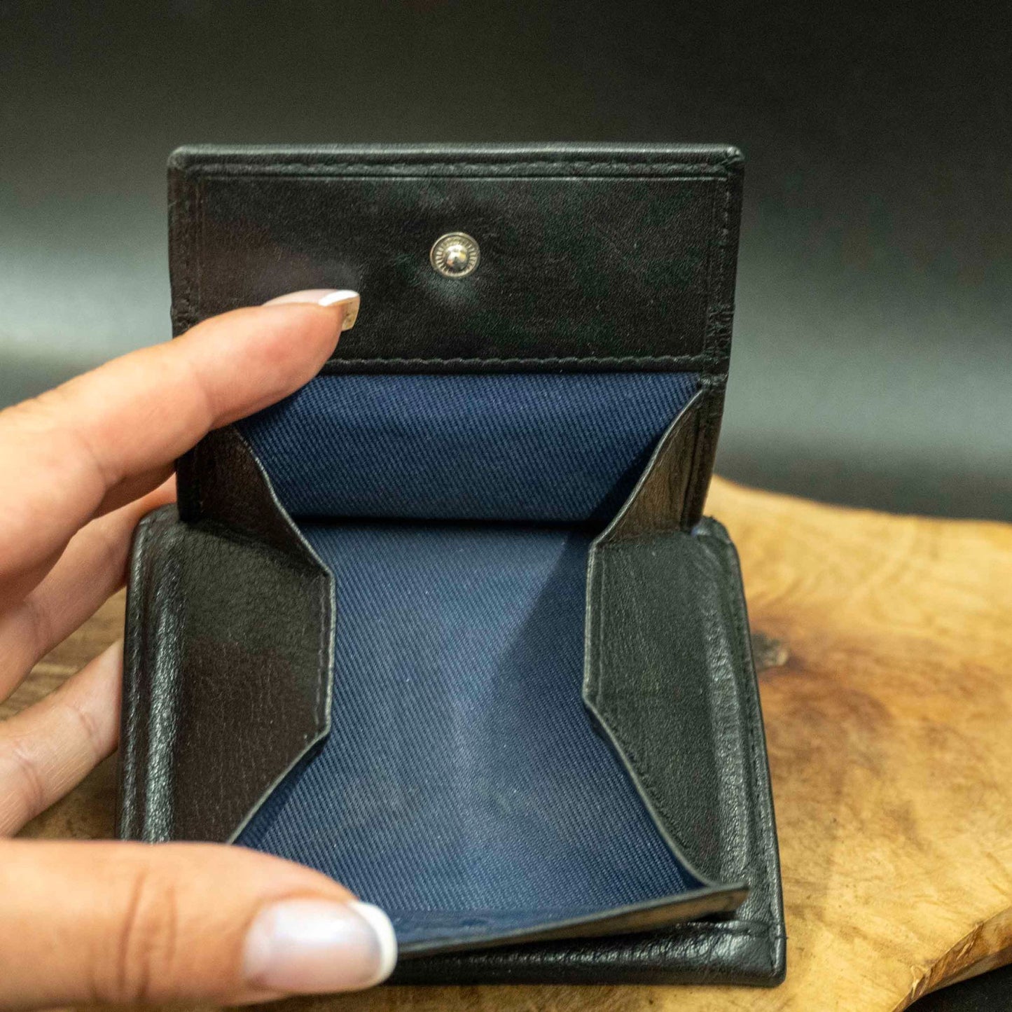 Marie Claire Homme Mens Card Wallet Vintage Leather Card Wallet Black