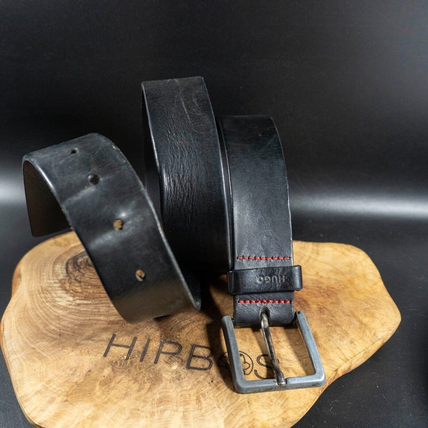 Hugo Boss (Hugo) Mens Belt Gionio Leather Jeans Belt Black Size 34