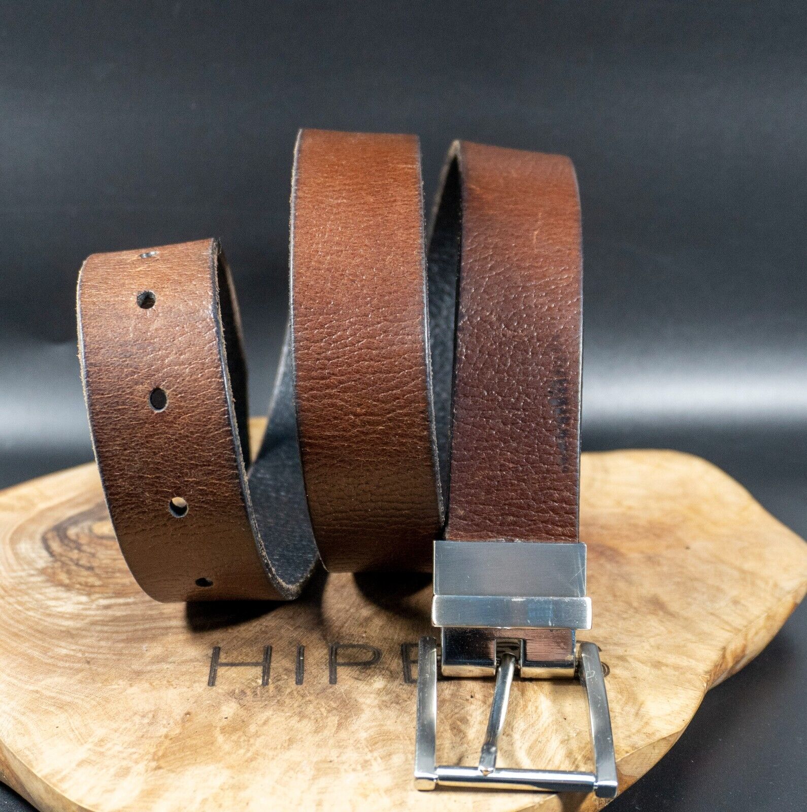 Marks and Spencer Mens Belt M&S Reversible Leather Belt Brown Black Size 34-36 - VintageThing