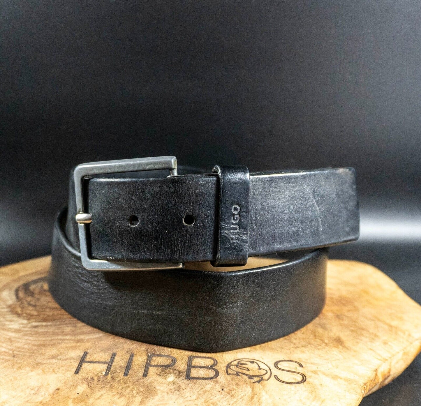 Hugo Boss (Hugo) Mens Belt Gionio Leather Jeans Belt Black Size 34