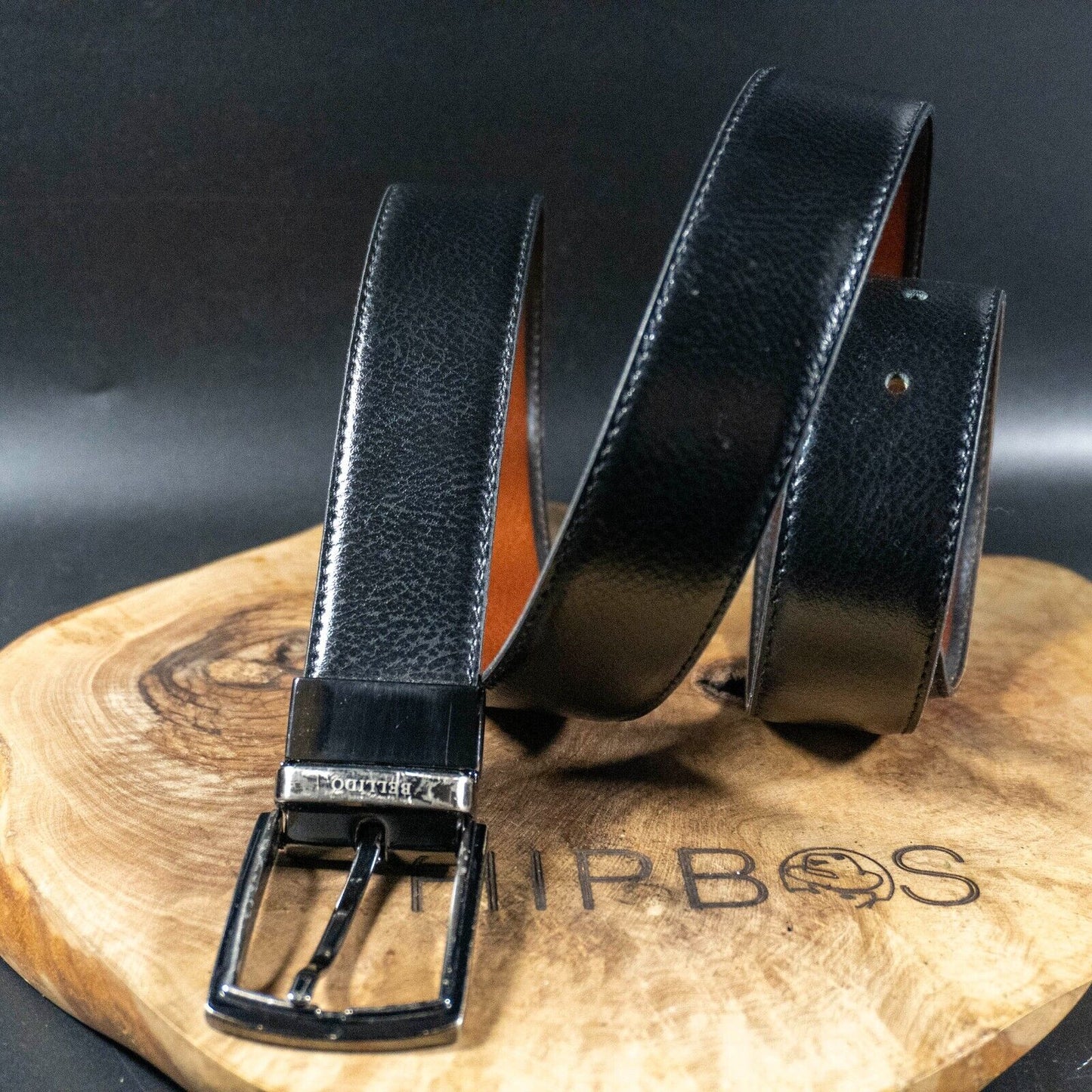 Miguel Bellido Mens Belt Leather Classic Reversible Belt Black Brown Size 32