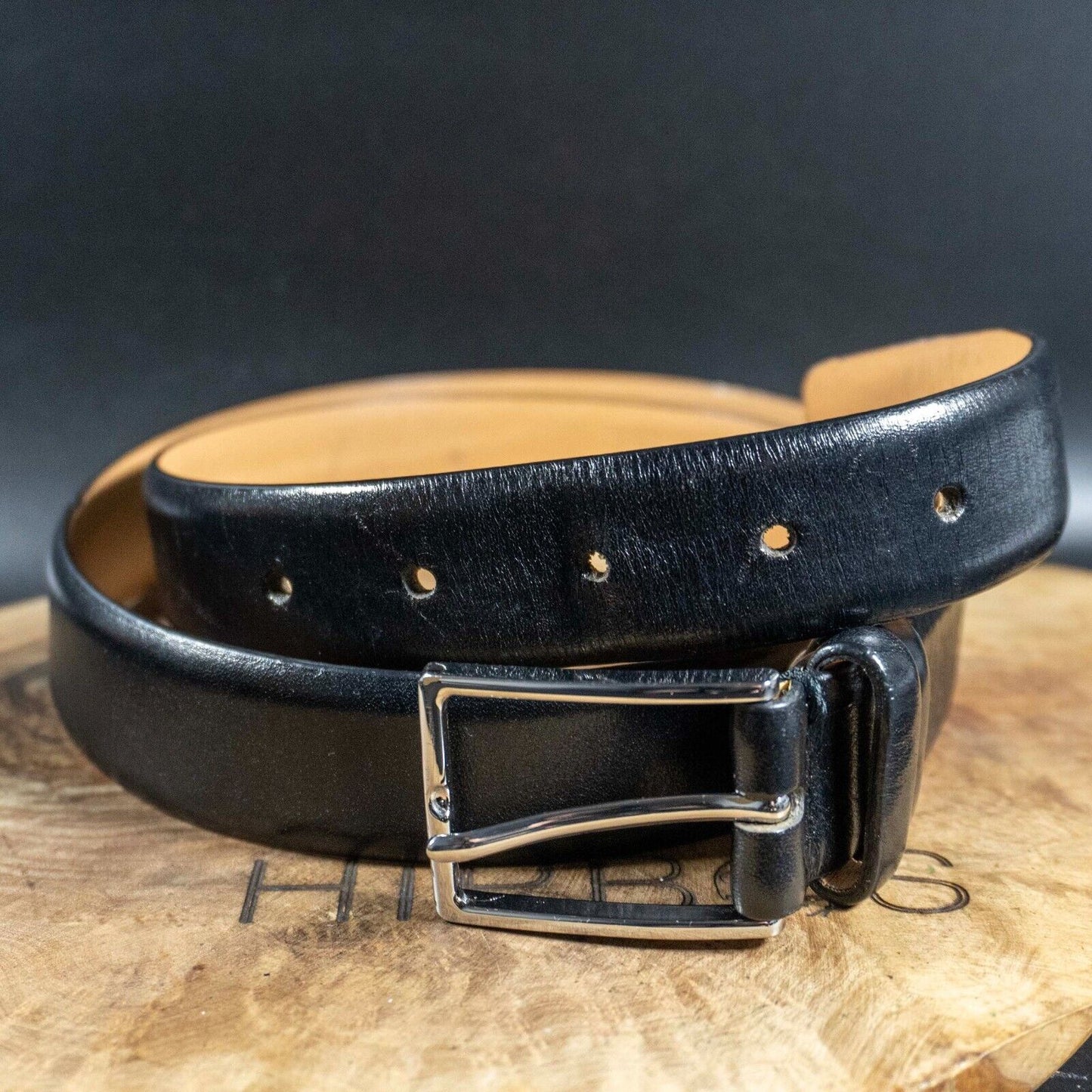 Saddler Mens Belt Vintage Mens Leather Jeans Belt Black Size 36