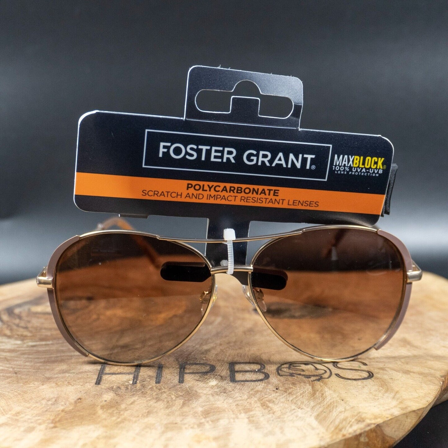 Foster Grant Pilot Sunglasses SFGS22114 Gold Frame Brown Gradient Lenses - VintageThing