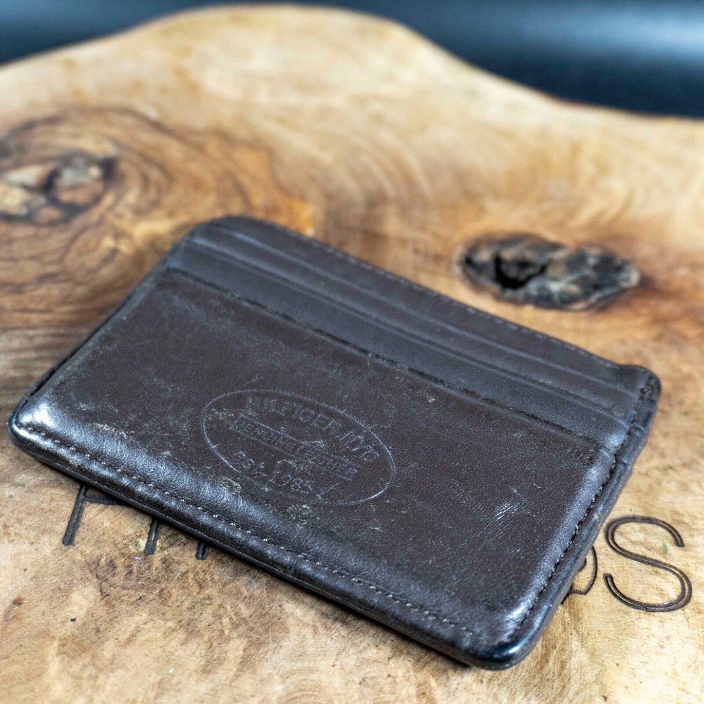 Tommy Hilfiger Mens Wallet Leather Card Holder Wallet Brown