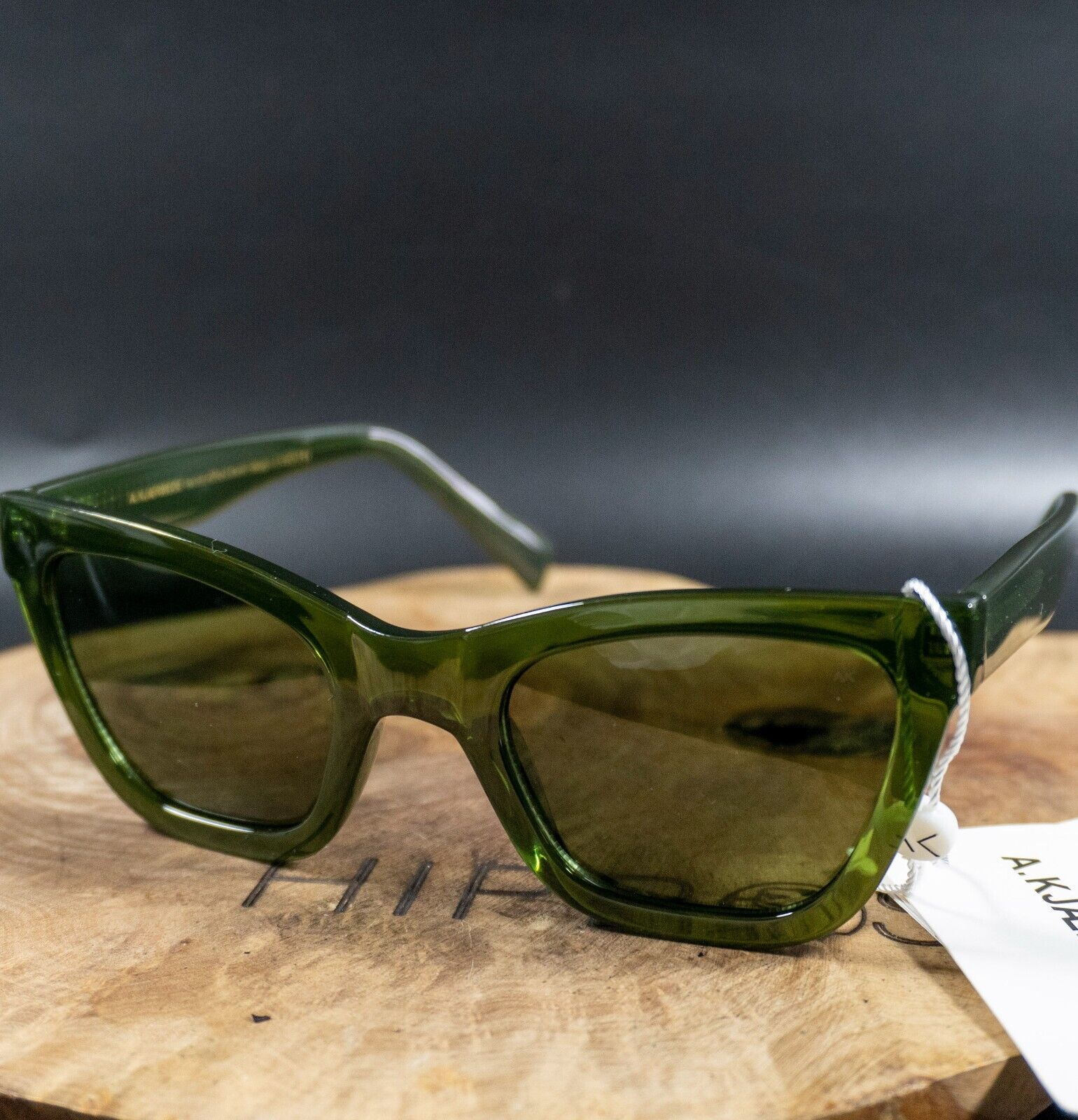 A. Kjaerbede Womens Sunglasses Big Kanye KL2103-005 Green Frame Green Lenses - VintageThing