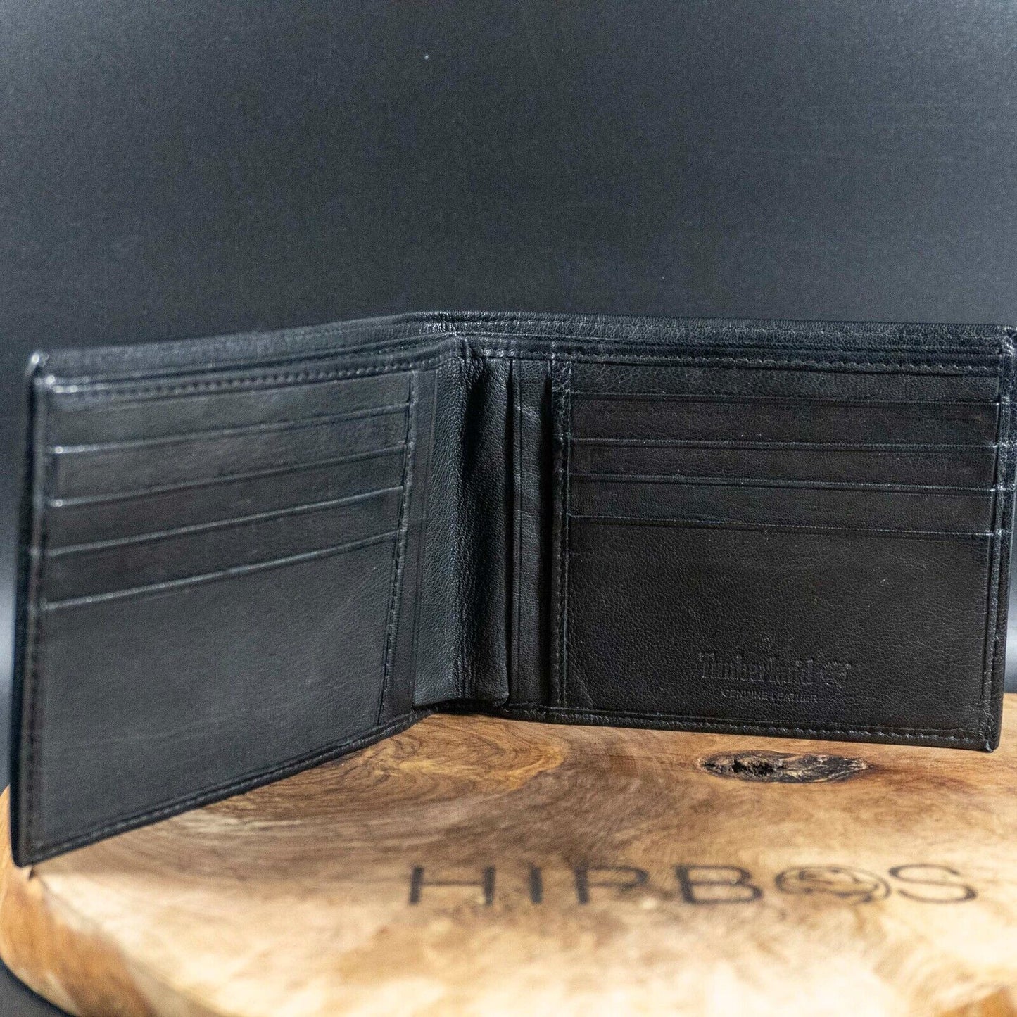Timberland Mens Bifold Wallet Leather Card Wallet Black