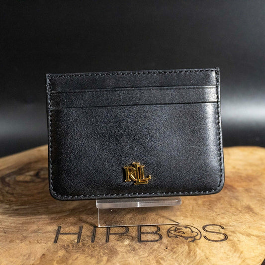 Lauren Ralph Lauren Leather Card Holder Wallet Black