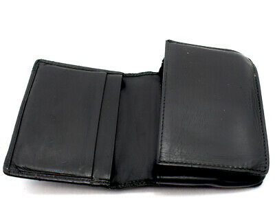 Authentic Bally Leather Bifold Card Business Card Holder Wallet Black