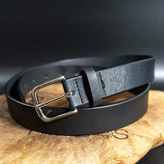 Zara Mens Belt Leather Classic Jeans Belt Black Size 36