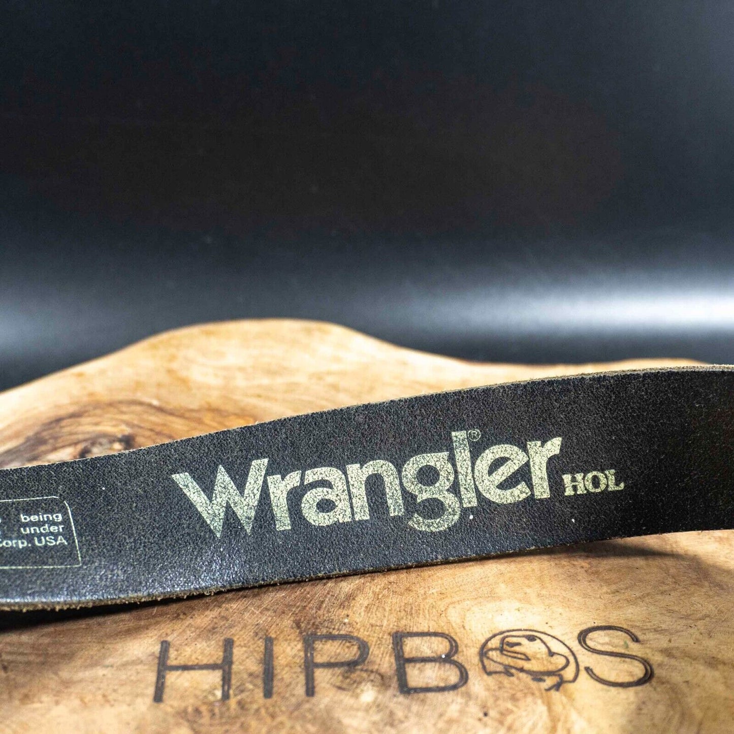 Wrangler Mens Belt Vintage Leather Jeans Belt Black Size 36