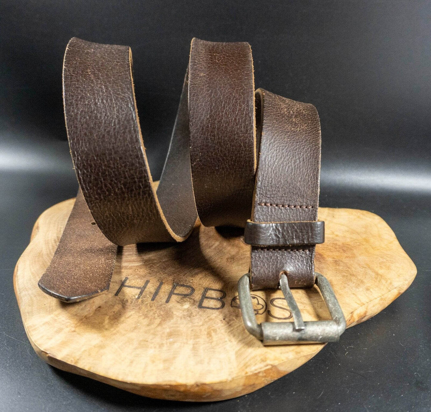 Vintage Mens Belt Handmade Leather Jeans Belt Brown Size 40