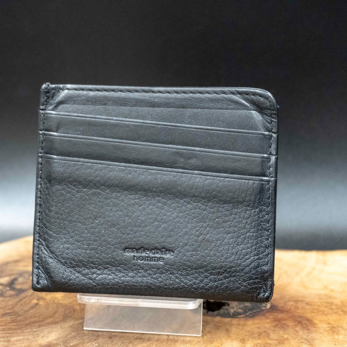 Marie Claire Homme Mens Card Wallet Vintage Leather Card Wallet Black