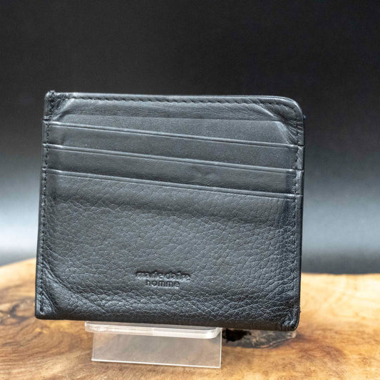 Marie Claire Homme Mens Card Wallet Vintage Leather Card Wallet Black