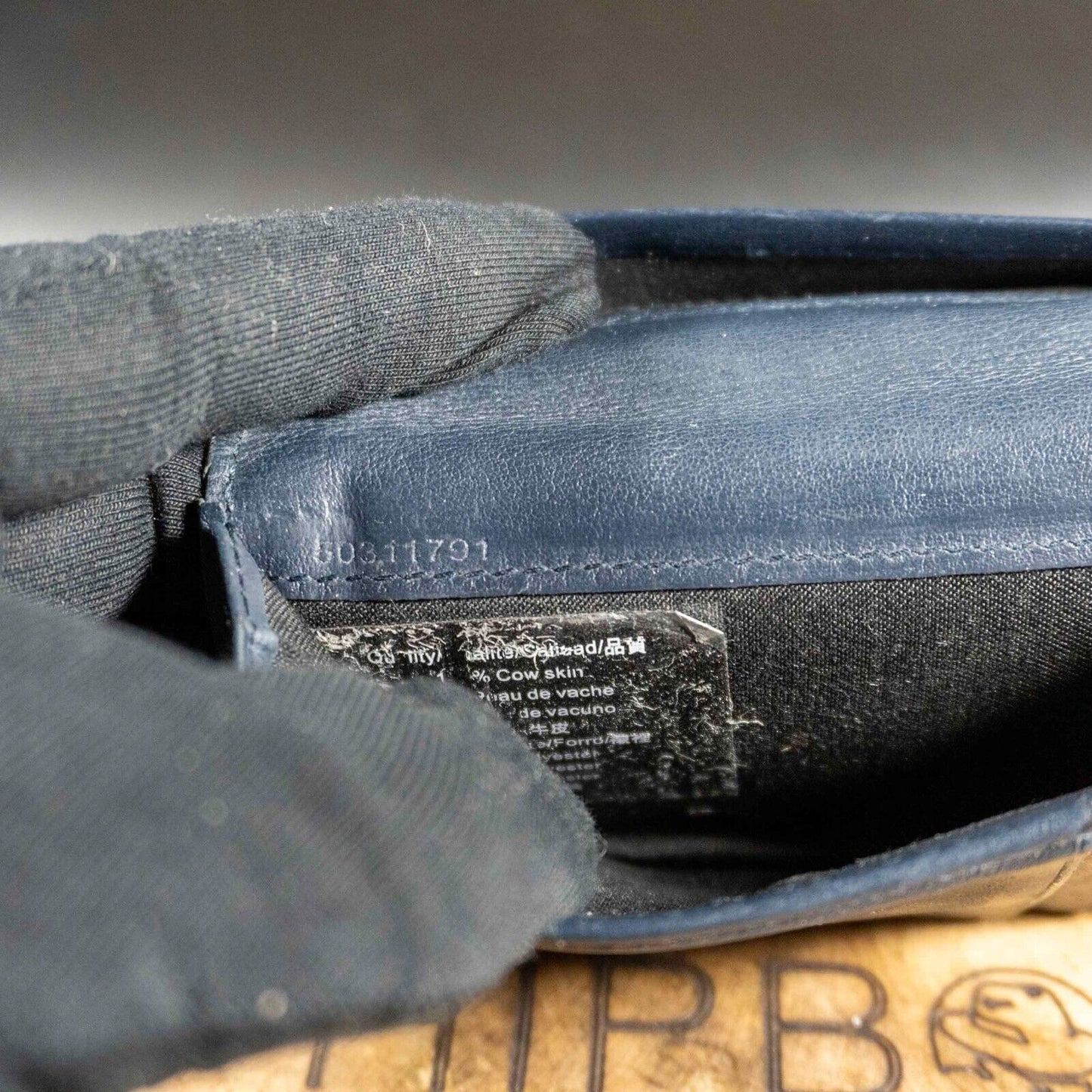 Hugo Boss Mens Wallet Case Bifold Leather Business Card Wallet Card Wallet Blue