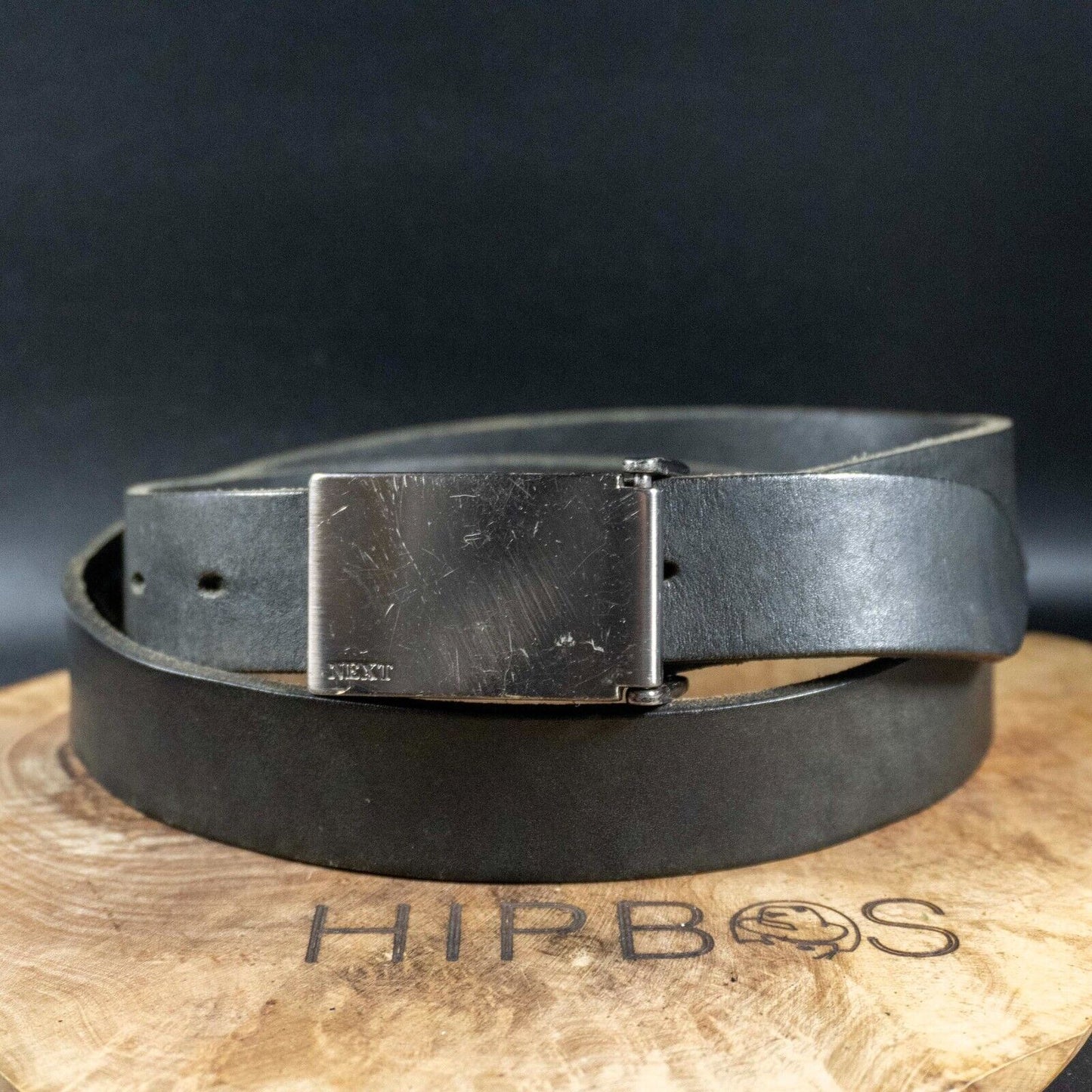 Next Mens Belt Vintage Leather Jeans Belt Black Size L 35 - 38