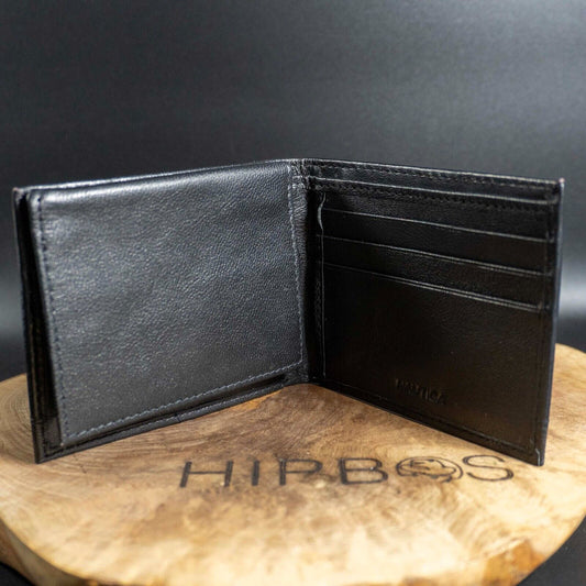 Nautica Mens Wallet Bifold Leather Card Wallet Black