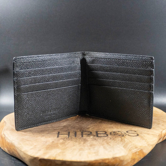 Burberry Authentic Mens Wallet Grain Leather Bifold Wallet Black