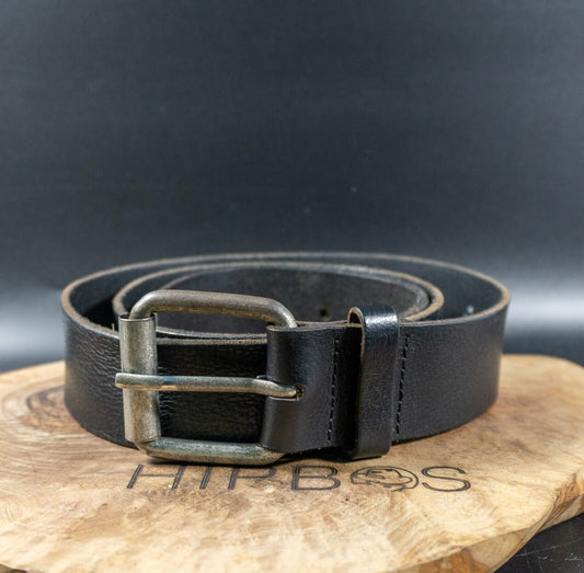 Vintage Mens Belt Handmade Vintage Leather Jeans Belt Black Size 36