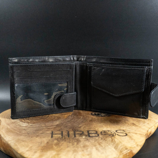 Ashford Ridge Mens Wallet Bifold Leather Wallet with Snap Closure RFID Black