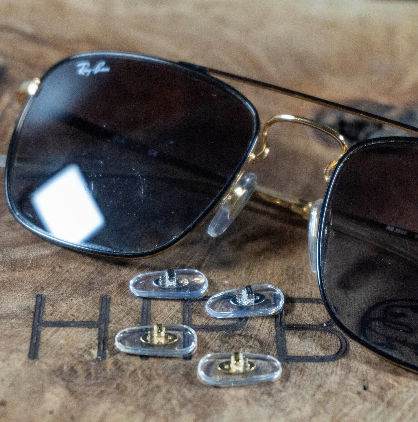 Push In Plug In Nose Pads Compatible with Ray-Ban Frames with Cross Mount - 16mm