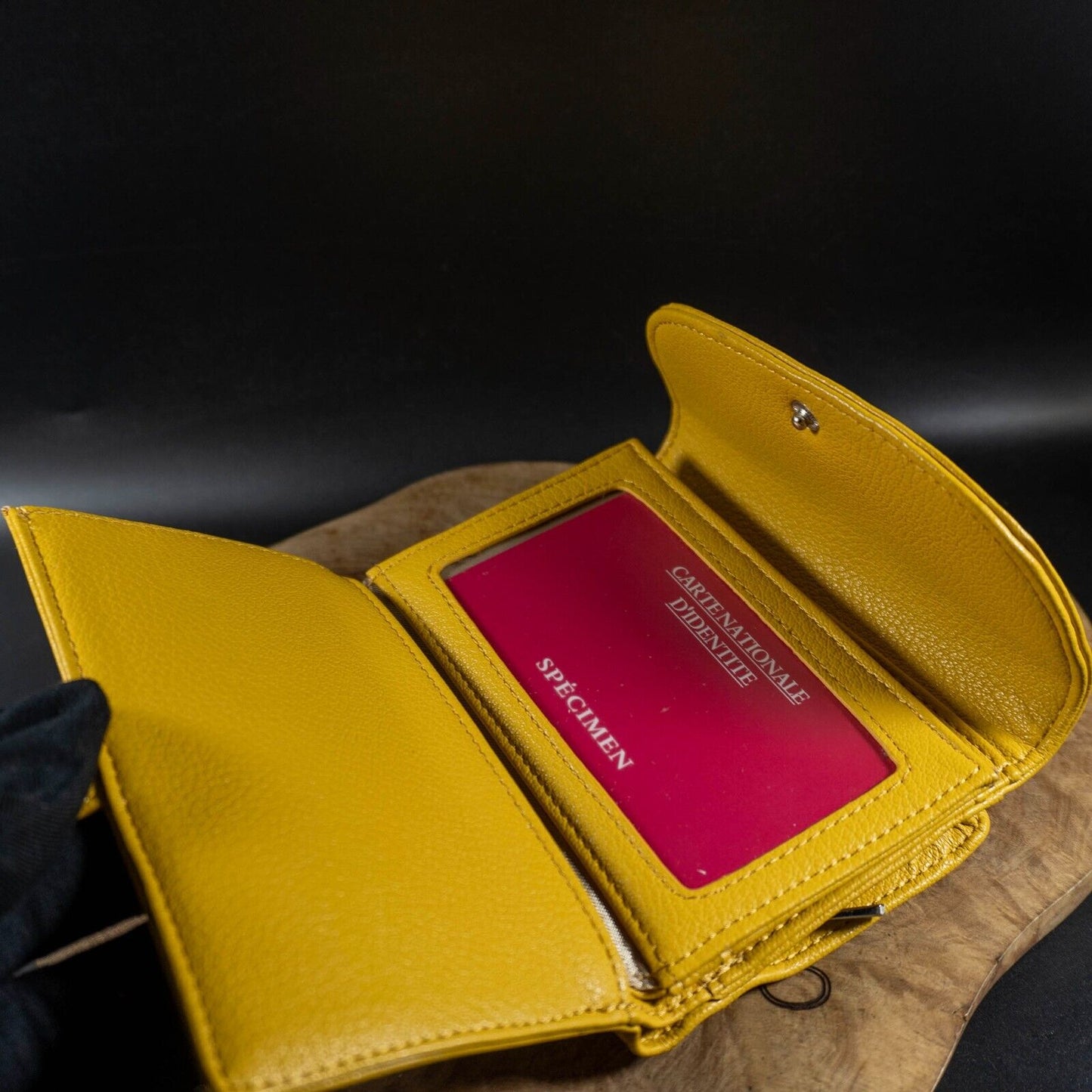 Fuchsia Womens Faux Leather Wallet Purse Medium Yellow