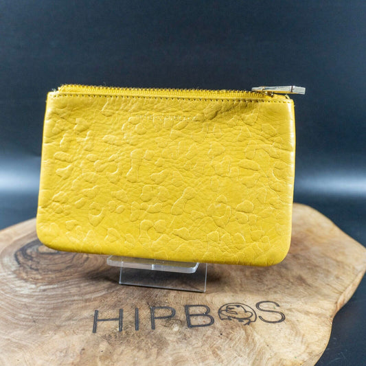 Paul Costelloe Womens Leather Pouch Wallet Purse Small Yellow