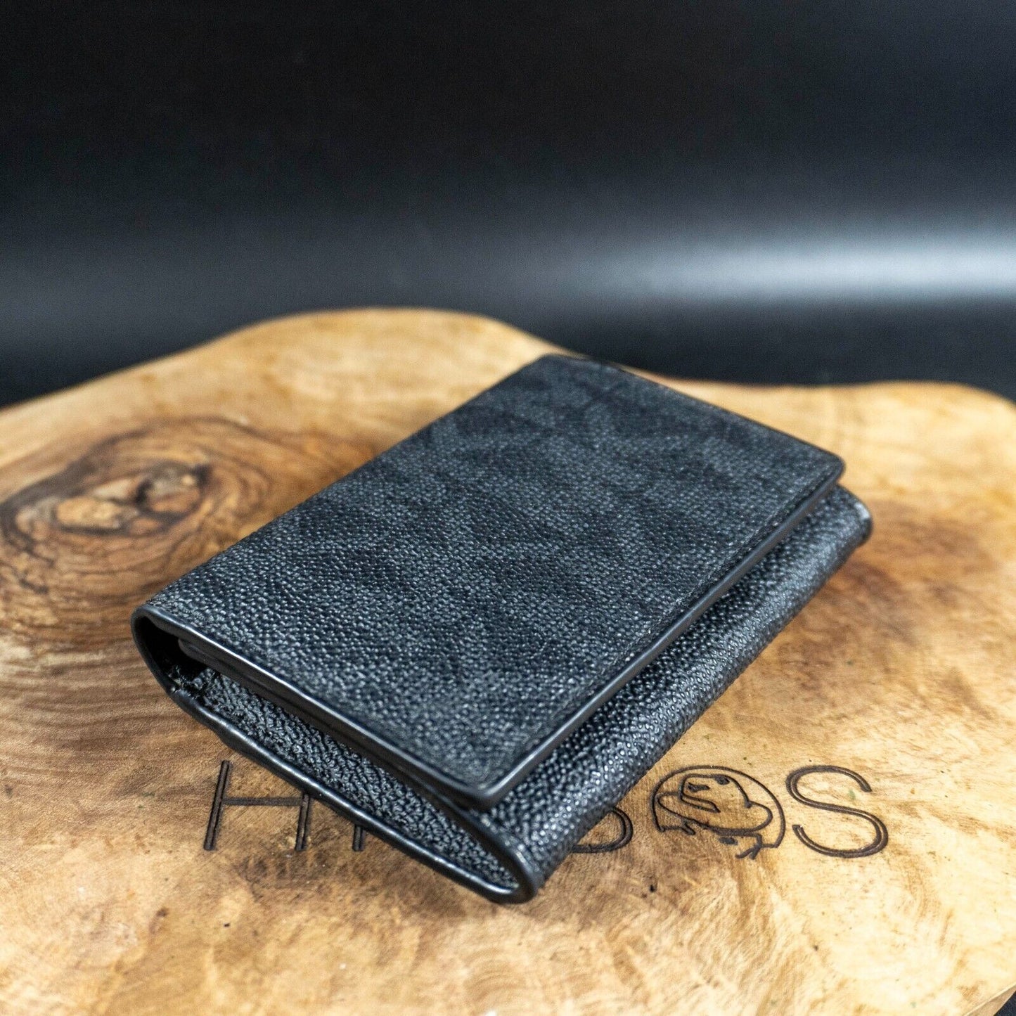 Michael Kors Authentic Mens Leather Card Wallet Business Card Holder Black