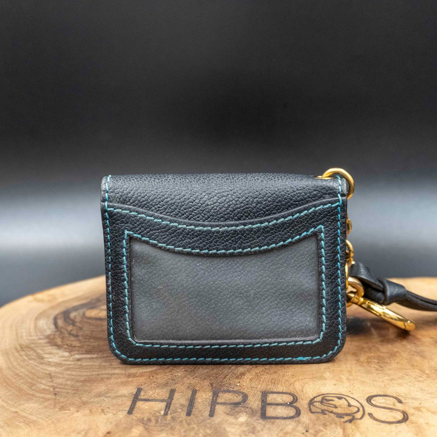 Burberry Authentic Leather Keychain Card Holder Card Wallet Blue