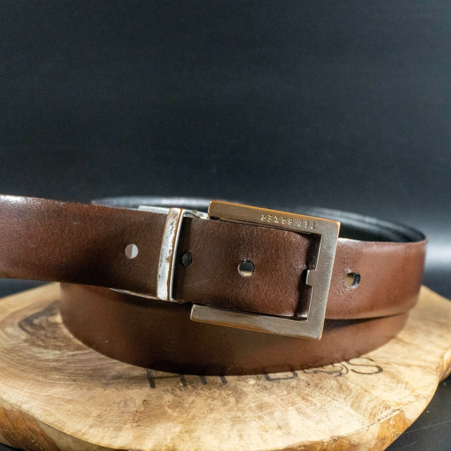 Ted Baker Mens Belt Reversible Belt Leather Jeans Belt Black Brown Size 40