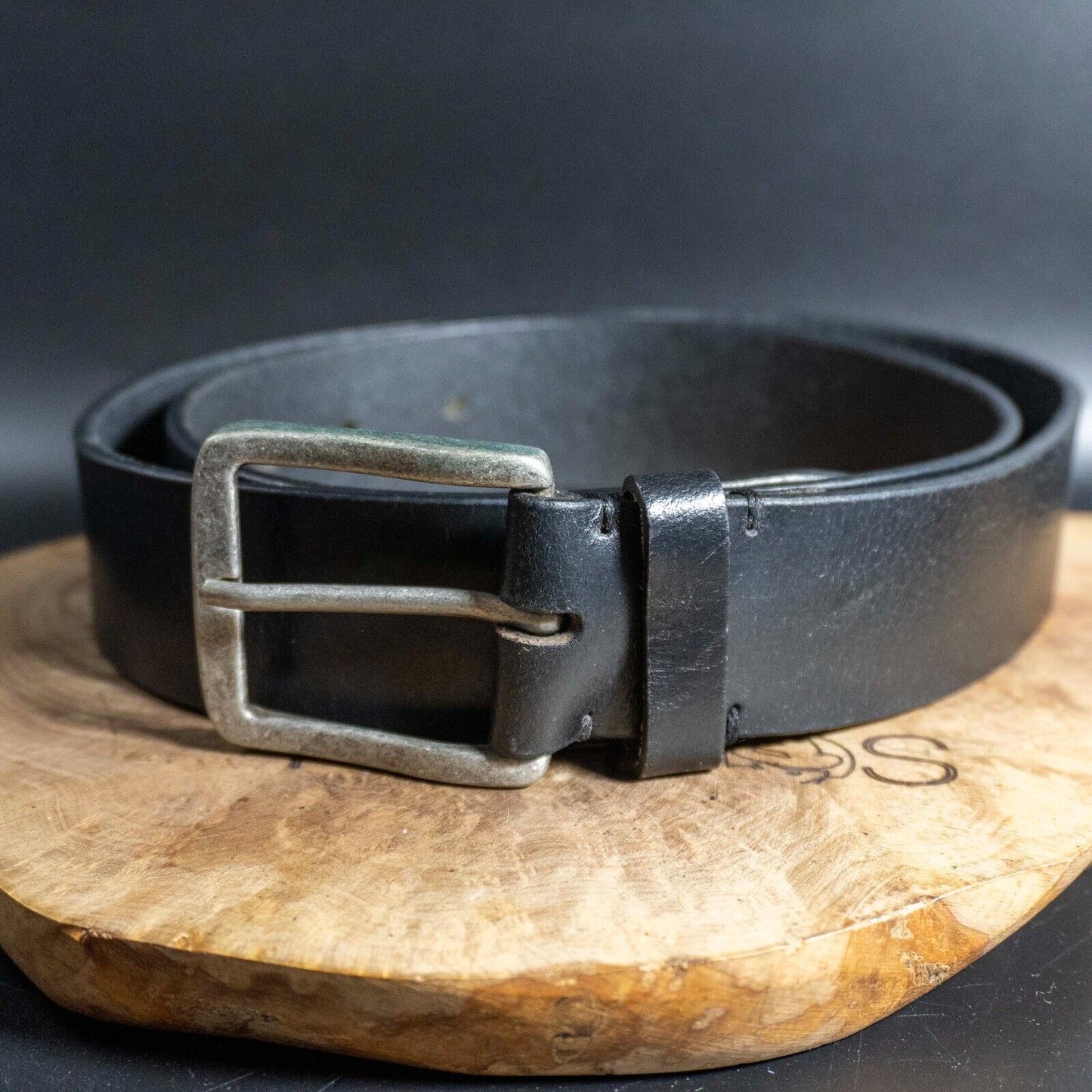 James Campbell Mens Belt Classic Leather Jeans Belt Black Size 34